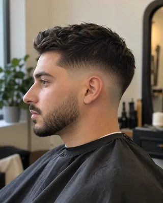 AI-generated barber portfolio concept showing a detailed low taper fade